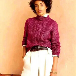 NWT Banana Republic Cozy Cable Mock-Neck Sweater